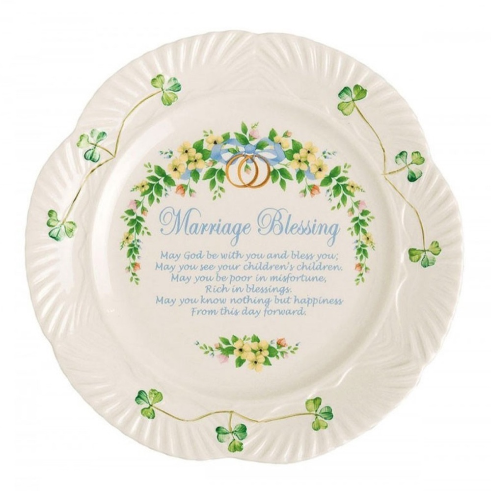 Belleek Irish Marriage Blessing Plate – Parian China, Made in Ireland